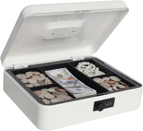 Vista 8 de Caja de dinero pequeña con cerradura y ranura, caja de dinero para efectivo, alcancía para niños, color negro