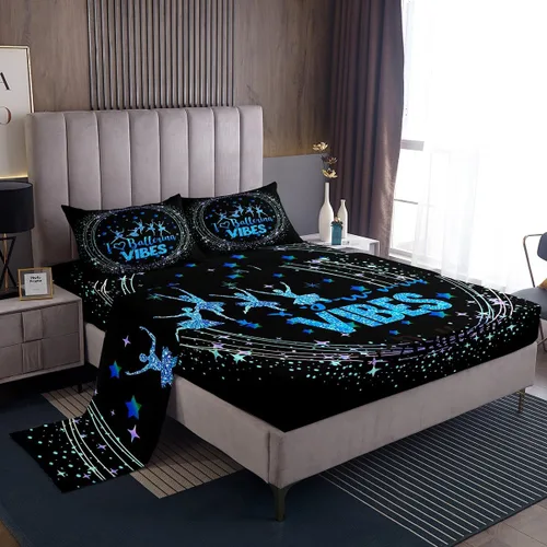Vista 15 de Juego de sábana bajera ajustable de teñido anudado para niñas, juego de ropa de cama con diseño de arco iris degradado de arcoíris, lindo juego