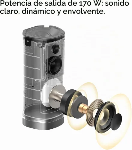 Vista 7 de TCL Z100 Altavoz inalámbrico de cine en casa con tecnología Dolby Atmos FlexConnect con transmisión de música Bluetooth, potencia de salida de 170