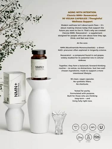 Vista 8 de Suplemento NMN premium con resveratrol – Fórmula de apoyo NAD+ de alta potencia – >99.7% de pureza – probado por terceros – Fabricado en Estados