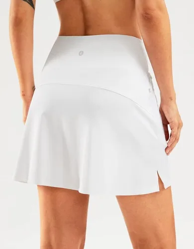 Vista 2 de SANTINY Falda pantalón de golf de 16 pulgadas para mujer, bolsillos con cremallera, falda de tenis de cintura alta para mujer, falda deportiva
