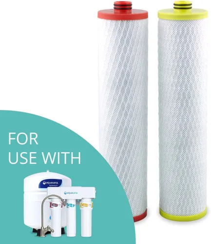 Vista 3 de Aquasana Cartuchos de filtro de repuesto (etapas 1 y 3) para sistema de filtro de agua de ósmosis inversa OptimH20 para debajo del fregadero,