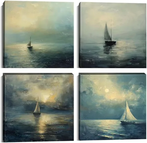 Vista 9 de Lienzo decorativo para pared para dormitorio, decoración del hogar, pintura moderna, impresiones HD, imágenes de navegación, arte de navegación