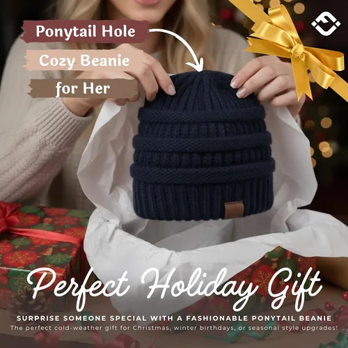 Vista 91 de Funky Junque - Gorro para mujer con ranura para cola de caballo