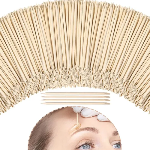 Vista 9 de Demissle Palitos de cera de madera para cejas, mini aplicador de depilación, labio, nariz, ceja, artesanía, pequeña espátula facial para depilación