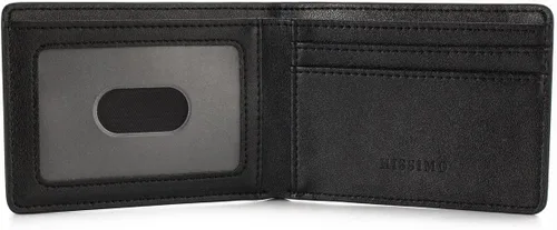 Vista 4 de Cartera delgada para hombre con bolsillo frontal para tarjeta de identificación con bloqueo RFID