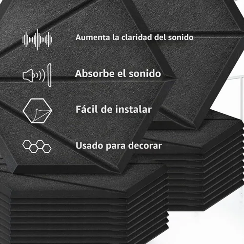 Vista 7 de Art3dwallpanels Paneles acústicos autoadhesivos, paquete de 12, 14 x 12 x 0.4 pulgadas