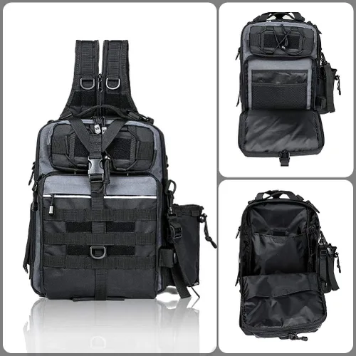 Vista 6 de Blisswill - Bolsa de almacenamiento para equipo de pesca al aire libre - Mochila de pesca grande resistente al agua