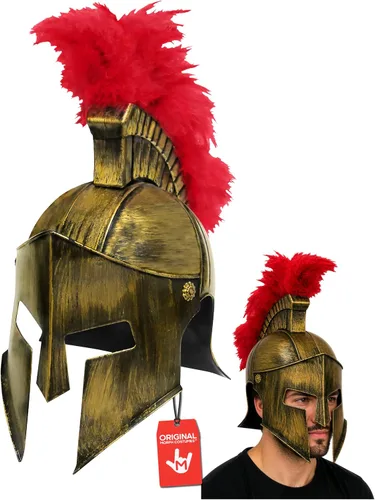Vista 10 de Nicky Bigs Novelties Morph Medieval Knight Greek Spartan Roman Helmet Costume Gold Gladiator Warrior Folding Face Mask
