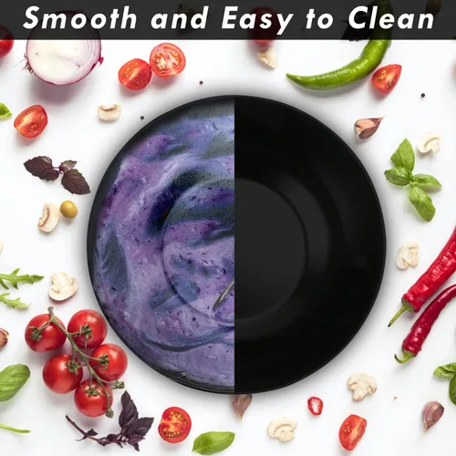 Vista 6 de ShineMe Ensaladeras, ensaladera grande con tapa y servidores, juego de ensaladas de bambú con 4 cuencos pequeños para servir, cuenco de cocina Negro