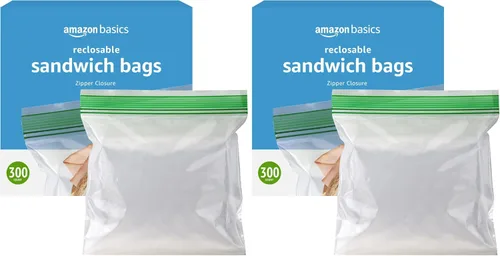 Vista 6 de Amazon Basics Bolsas de almacenamiento de sándwich con doble cierre para almacenamiento de alimentos, sin BPA, 100