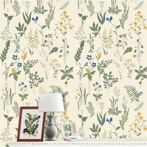 Vista 14 de Papel tapiz para despegar y pegar, papel tapiz floral bohemio de 17.5 x 78.7 pulgadas para dormitorio y baño, fácil de despegar, apto para inquilinos