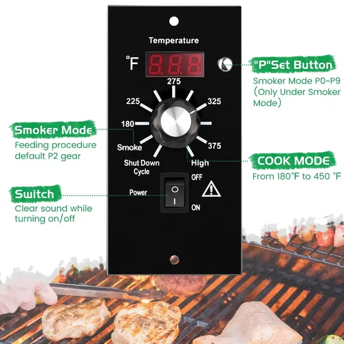 Vista 2 de Panel de control de repuesto para Traeger BAC236 Controlador Digital Elite Termostato BAC365 Ahumador de pellets de madera con sensor de sonda
