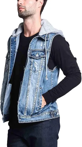 Vista 2 de Victorious Rocker Denim Jean Chaleco Chaqueta