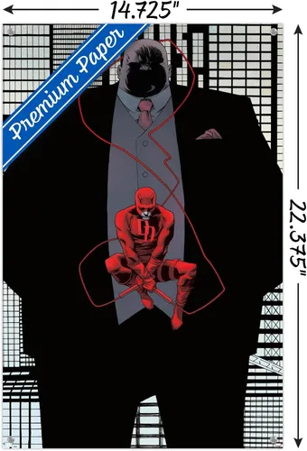 Vista 3 de Trends International Marvel Comics Daredevil - Póster de pared Kingpin Shadow con alfileres