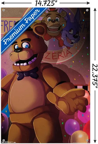 Vista 3 de Póster de pared de Five Nights at Freddy's - Pizzeria Art con alfileres