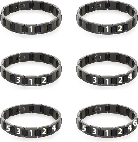 Vista 5 de MYKA - Personalize Edge Name Bracelet for Men - in Black Stainless Steel - Customized Engraved Multiple Names Inscription - Jewelry Gift for Him