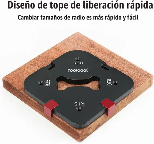 Vista 4 de TOOLCOOL Router Corner Radius Template Router Radius Jig Aleación de aluminio Esquina Guía de enrutamiento Conjunto Uso con enrutador de mesa