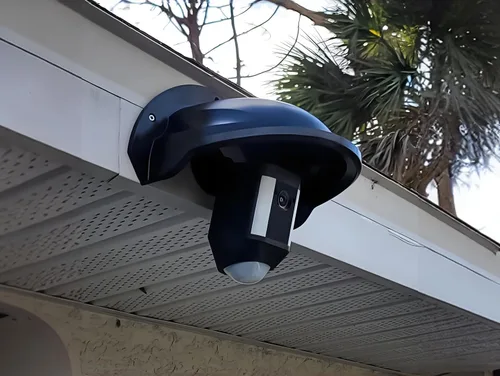 Vista 5 de Juego de 2 cubiertas para cámara de seguridad CCTV para exteriores, cubierta protectora para techo compatible