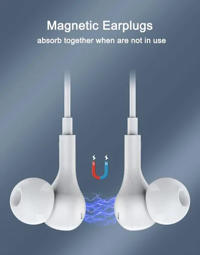 Vista 4 de Auriculares con cable con aislamiento de ruido, auriculares con micrófono compatibles con Samsung Galaxy A16 A15 A14 A06 A05 A03S A25 A26 S10 S9