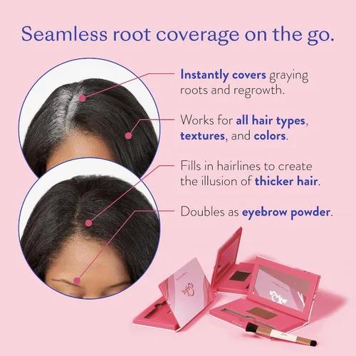 Vista 6 de eSalon Kit de colorista personal de color marrón medio beige frío con polvo de retoque de raíces de color castaño medio para ocultar y cubrir la raíz