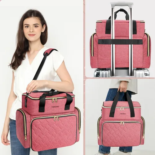 Vista 6 de YOREPEK XL - Estuche organizador de esmalte de uñas para 96 a 100 botellas Rosa-96bottles