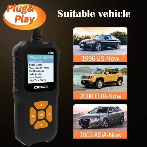 Vista 5 de Escáner OBD2 del coche Lector de código de falla del motor del lector de código del escáner PUEDE herramienta de diagnóstico de la exploración