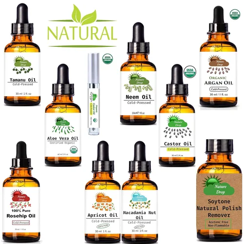 Vista 4 de Nature aceite de ricino orgánico 1 onza - Certificado por USDA, 100% puro, prensado en frío, sin hexano - El mejor aceite para pestañas, cabello
