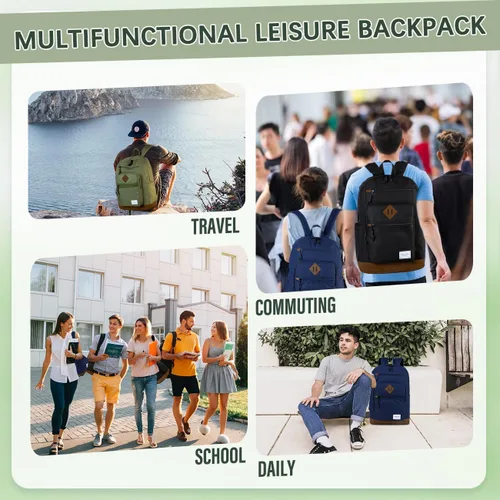 Vista 6 de Chase Chic Mochila escolar para hombres y mujeres, mochila informal para adolescentes, niños, niñas, escuela secundaria, universidad, trabajo
