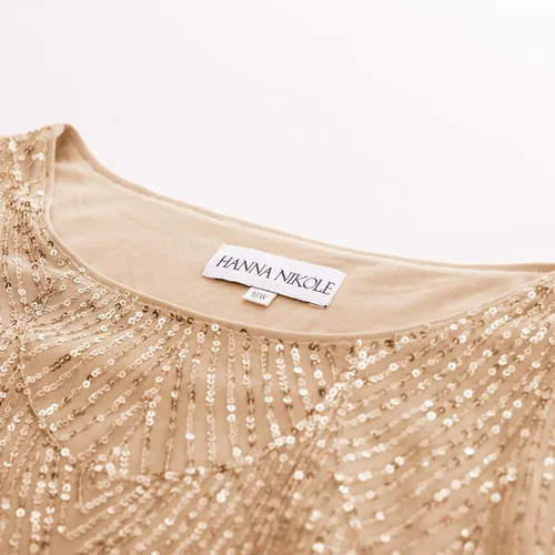 Vista 3 de Hanna Nikole - Vestido ajustado sin mangas, con capa superpuesta, de gasa, para mujer