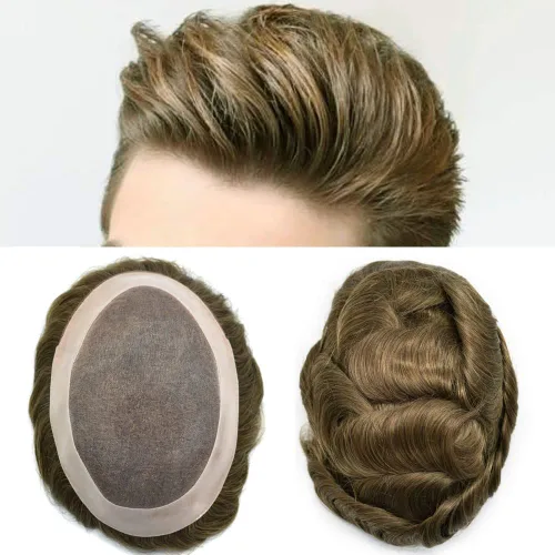 Vista 32 de Toupee - Sistema de cabello para hombre, monofilamento fino duradero, monofilamento europeo de repuesto para hombres, piezas de pelo