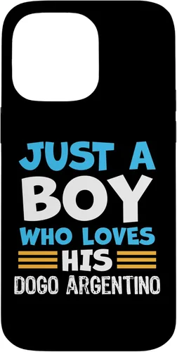 Vista 21 de Just a Boy who Loves his Dogo Argentino Case for iPhone 16