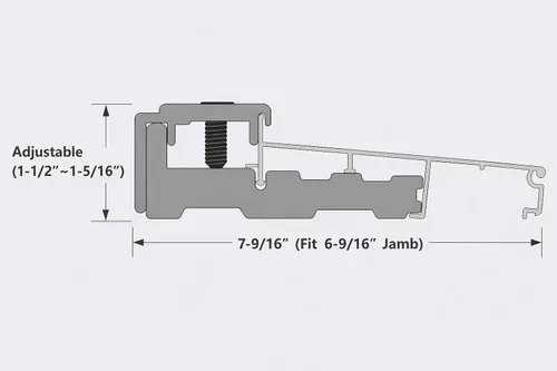 Vista 3 de Umbral de puerta de aluminio de 36 pulgadas para entrada delantera, se adapta a jamba de puerta de 6-9/16 pulgadas, accesorios para el hogar