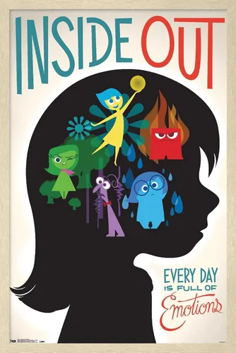 Vista 6 de Trends International Disney Pixar Inside Out - Póster de pared de emociones, 14.725 x 22.375 pulgadas, versión enmarcada de madera de granero