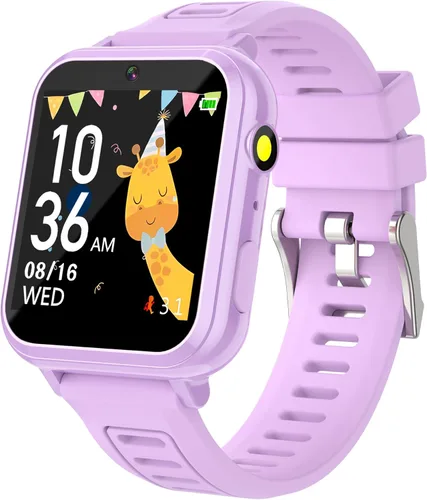 Vista 9 de Reloj inteligente AIWIEP para niños con 24 juegos, pantalla táctil, reproductor de música, cámara, reloj despertador, calculadora, linterna, 12/24