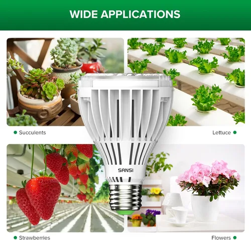 Vista 6 de Bombilla de cultivo LED equivalente a 250W SANSI, PAR25 30W 5000K+660nm Bombilla de cultivo de espectro completo para plantas de interior, 25,000