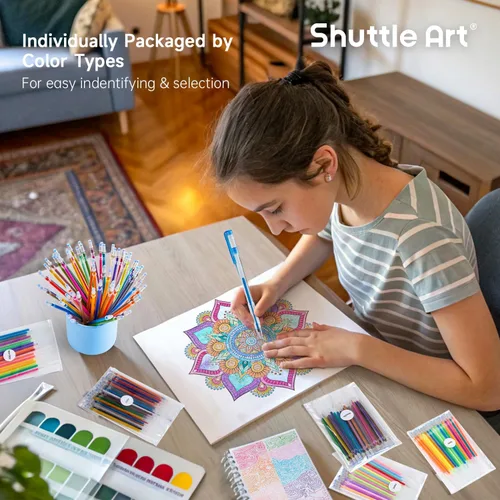 Vista 7 de Shuttle Art Paquete de bolígrafos de gel, 120 colores únicos (sin duplicados) juego de bolígrafos de gel + 120 recambios de bolígrafos de gel a