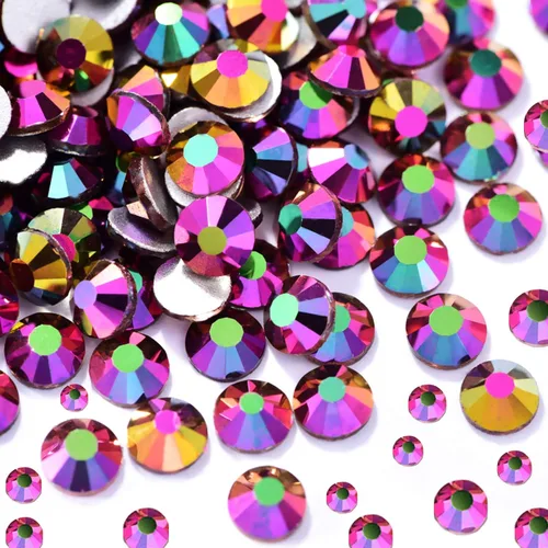 Vista 25 de Dowarm 2650 unidades de pegamento de diamantes de imitación de cristal con parte trasera plana, 6 tamaños de 0.059 in, 0.079 in, 0.110 in, 0.189 in