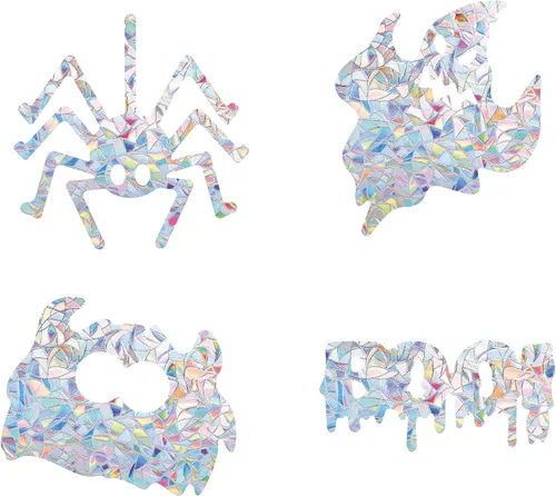 Vista 18 de GORGECRAFT 16 calcomanías de ángel para ventana, diseño de hadas, anticolisión, arco iris, para pájaros, pegamentos de huelga de pájaros, película