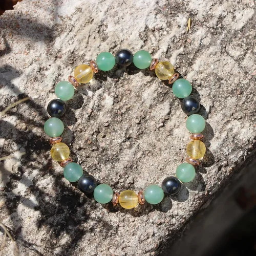 Vista 4 de GolbalJew Pulsera curativa para mujer, pulseras de cuentas de ansiedad, joyería de piedra curativa, pulsera de cristal para aliviar el estrés