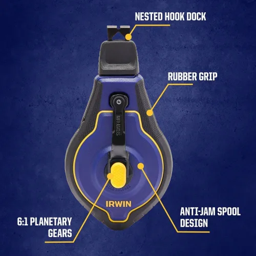 Vista 2 de IRWIN Herramientas STRAIT-LINE Chalk Line, carrete Speedline Pro, 100 pies (IWHT48443)