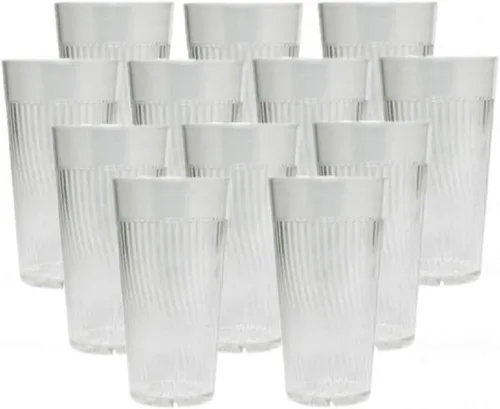 Vista 10 de TrueCraftware - Juego de 12 vasos Belice de policarbonato azul de 8 onzas. Vasos de té helado de alta calidad, apilables, reutilizables, aptos