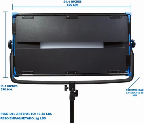 Vista 4 de Dracast Kala Plus Series 2000 Luz de video LED bicolor Ajustable 3200K - 5600K Control de aplicación Regulable 0-100% CRI y TLCI 96+ Placa