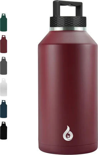 Vista 43 de BJPKPK Botella de agua aislada de un galón (128 onzas), de acero inoxidable, apta para lavavajillas, jarra sin BPA con mango ergonómico y parte