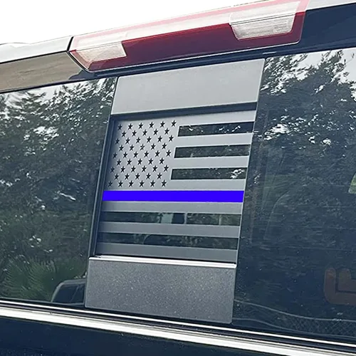 Vista 7 de Zxiaochun Calcomanía de Bandera Estadounidense para Ventana Trasera Central para Chevy Silverado/GMC Sierra 2004-2016 2017 2018 Ventana Central