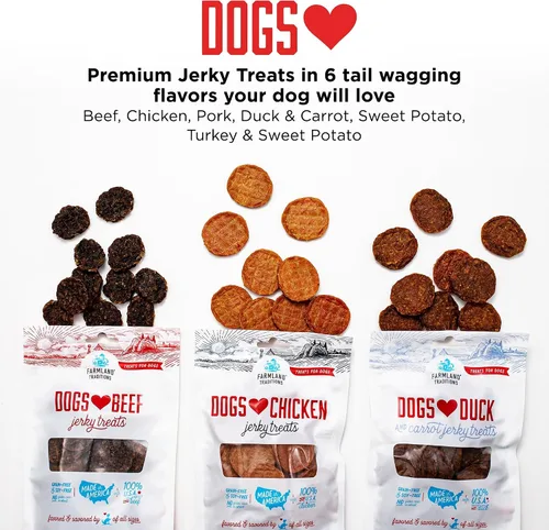 Vista 7 de Dulces de carne seca de res que a los perros de Farmland Traditions les encantan con solo 3 ingredientes y sin rellenos, bolsa de 5 onzas Made in