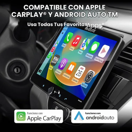 Vista 2 de BOSS Audio Systems Elite BE9ACP Estéreo de Auto - Apple CarPlay, Android Auto, 9 Pulgadas DIN Único, Pantalla Táctil, Unidad Principal Bluetooth