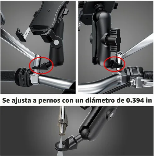 Vista 6 de Adaptador de montaje de teléfono para motocicleta para montaje RAM