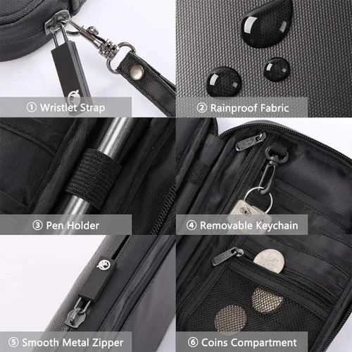 Vista 11 de VanFn Cartera RFID para pasaporte de viaje, soporte para pasaporte familiar, organizador de documentos de viaje serie P.Travel (nailon, gris)