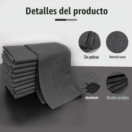 Vista 4 de Paño de limpieza mágico de microfibra multiusos, paño de microfibra reutilizable sin rayas, paño de limpieza de microfibra de fibra mágica